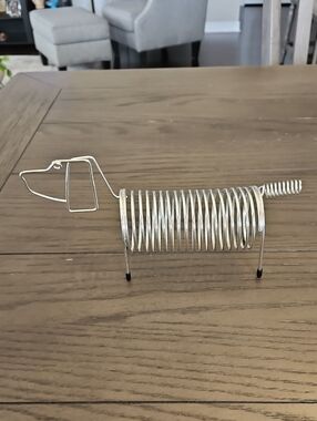Silver Wire Dog Card & Photo Holder - Vintage